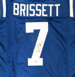 INDIANAPOLIS COLTS JACOBY BRISSETT AUTOGRAPHED BLUE JERSEY BECKETT BAS 159163