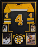 SUEDE FRAMED BOSTON BRUINS BOBBY ORR AUTOGRAPHED SIGNED JERSEY GNR COA