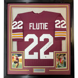 Framed Autographed/Signed Doug Flutie 33x42 Boston College Maroon Jersey BAS COA