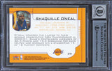 Lakers Shaquille O'Neal Signed 2001 Fleer Exclusive #29 Card AG GM 10! BAS Slab