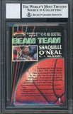 Shaquille O'Neal Signed 1992 Stadium Club Beam Team #21 RC Card Auto 10 BAS Slab