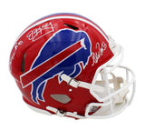 Jim Kelly, Andre Reed, Thurman Thomas Signed Bills Speed Auth Throwback Helmet