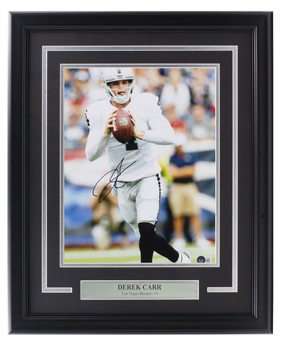 Derek Carr Signed Framed 11x14 Las Vegas Raiders Photo BAS