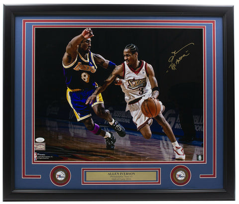 Allen Iverson Signed Framed 76ers 16x20 Vs Kobe Photo The Answer JSA ITP