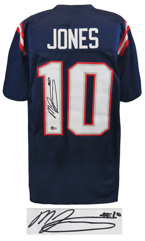 Mac Jones (PATRIOTS) Signed Navy Custom Football Jersey - (Beckett COA)