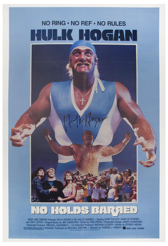 Hulk Hogan Signed No Holds Barred 27x40 Full Size Movie Poster - (SCHWARTZ COA)