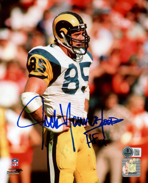 Jack Youngblood Signed Los Angeles Rams 8x10 Photo HOF Beckett 47762