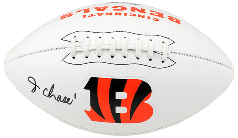 Ja'Marr Chase Signed Bengals Franklin White Logo Football - (BECKETT COA)