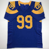 Autographed/Signed Aaron Donald Los Angeles LA Retro Blue Jersey JSA COA