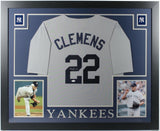 Roger Clemens Signed New York Yankees 35x43 Custom Framed Jersey (JSA COA)