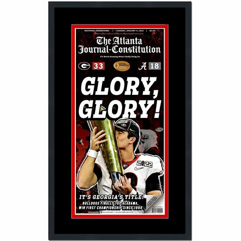 Framed Atlanta Journal Constitution Georgia Bulldogs 2021 Champs Newspaper Photo