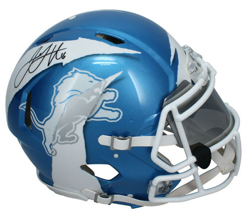 Jared Goff Autographed Lions Custom ECC Painted Ripped Authentic Helmet Fanatics