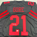 Autographed/Signed Frank Gore San Francisco Black Football Jersey BAS COA