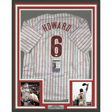 FRAMED Autographed/Signed RYAN HOWARD 33x42 06 MVP Pinstripe Jersey JSA COA Auto