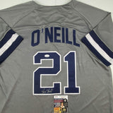 Autographed/Signed PAUL O'NEILL New York Grey Baseball Jersey JSA COA Auto