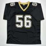 Autographed/Signed Pat Swilling New Orleans Black Football Jersey JSA COA