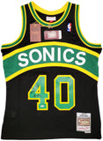 SONICS SHAWN KEMP AUTOGRAPHED BLACK AUTH M & N JERSEY M REIGN MAN MCS 203433