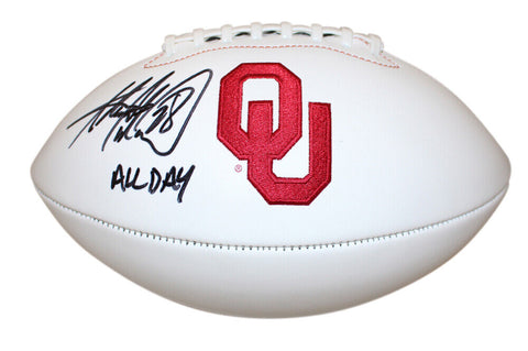 Adrian Peterson Signed Oklahoma Sooners Logo Football All Day Beckett 37720