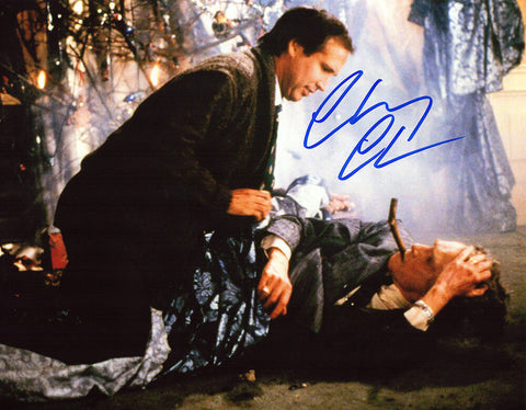 Chevy Chase Signed Christmas Vacation House Fire 11x14 Photo - (SCHWARTZ COA)