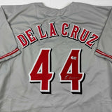 Autographed/Signed Elly De La Cruz Cincinnati Grey Baseball Jersey Beckett COA