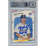 Edgar Martinez Autographed 1988 Fleer 378 Card HOF 10 Grade Auto Beckett 47705