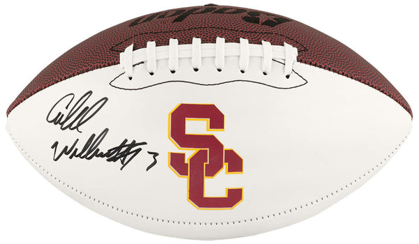 Caleb Williams Signed USC Trojans Baden White Logo Football - (FANATICS COA)