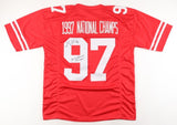 Grant Wistrom Signed Nebraska Corn Huskers Jersey "3xNational Champs!" (JSA COA)