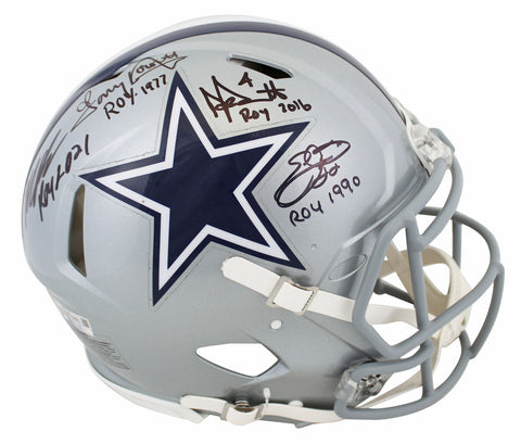 Cowboys Smith, Dorsett, Parsons & Prescott Signed F/S Speed Proline Helmet BAS 1