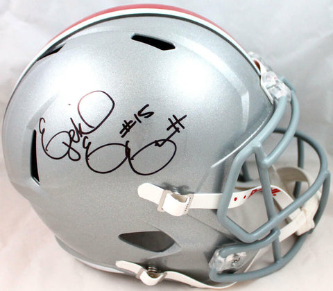 Ezekiel Elliott Autographed Ohio St. F/S Speed Helmet-Beckett W Hologram *Black