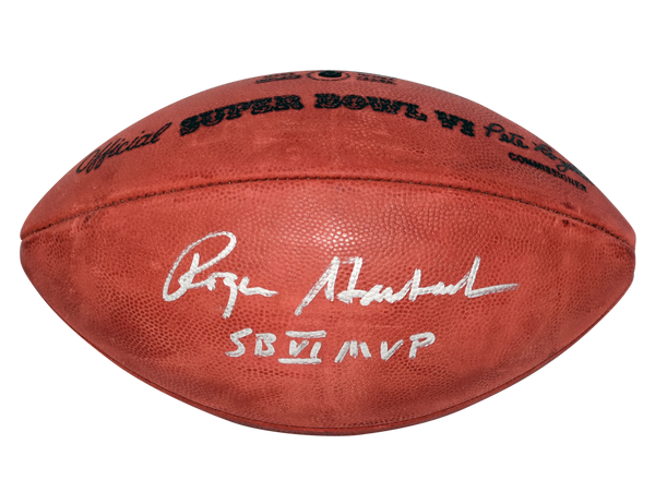 ROGER STAUBACH SIGNED DALLAS COWBOYS SUPER BOWL VI FOOTBALL W/ SB VI MVP