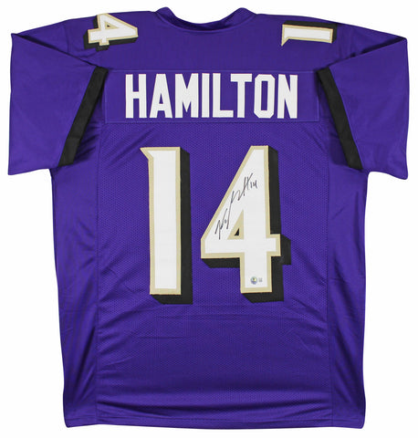 Kyle Hamilton Authentic Signed Purple Pro Style Jersey BAS Witnessed 2