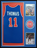 FRAMED DETROIT PISTONS ISIAH THOMAS AUTOGRAPHED SIGNED JERSEY JSA COA