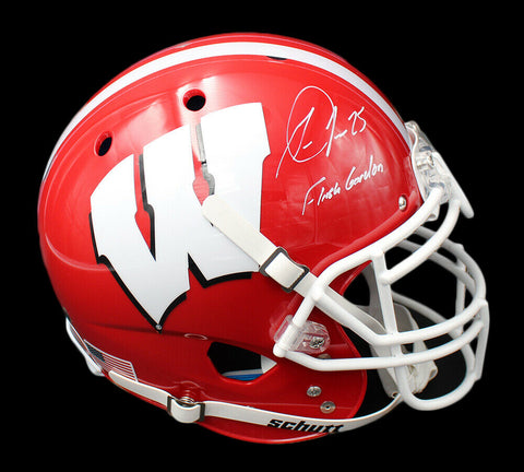 Melvin Gordon Signed Badgers Schutt Authentic NCAA Helmet - Inscription