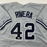 Autographed/Signed Mariano Rivera New York Grey Baseball Jersey Beckett BAS COA