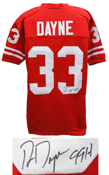 Heisman RON DAYNE Signed Wisconsin Red Jersey w/99H - SCHWARTZ