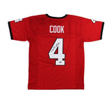 James Cook Signed Georgia Custom Red Jersey