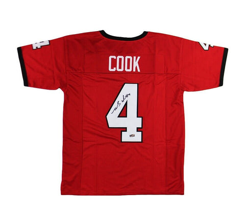 James Cook Signed Georgia Custom Red Jersey