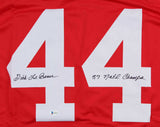 Dick LeBeau Signed Ohio State Buckeyes Jersey Inscid 57 Nat Champs (Beckett COA)