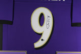 JUSTIN TUCKER (Ravens purple TOWER) Signed Autographed Framed Jersey Beckett