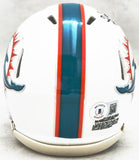 DE'VON ACHANE AUTOGRAPHED DOLPHINS WHITE MINI HELMET BECKETT WITNESS 221545