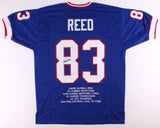 Andre Reed Signed Buffalo Bills Career Stat Jersey (MAB Hologram) 7xPro Bowl W.R