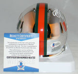 JIM KELLY AUTOGRAPHED SIGNED MIAMI HURRICANES CHROME SPEED MINI HELMET BECKETT