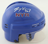 Jimmy Vesey Signed New York Rangers Mini Helmet (JSA COA) 3rd Rnd Pck 2012 Draft