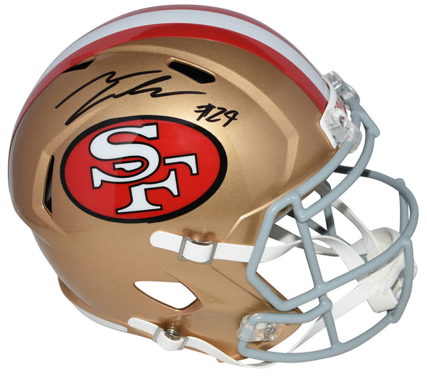 TALANOA HUFANGA SIGNED SAN FRANCISCO 49ERS FULL SIZE SPEED HELMET BECKETT