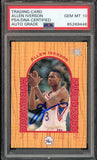 1996 Upper Deck UD3 #14 Allen Iverson RC Rookie On Card PSA/DNA Auto GEM MINT 10