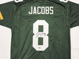 GREEN BAY PACKERS JOSH JACOBS AUTOGRAPHED GREEN JERSEY BECKETT WITNESS 229523