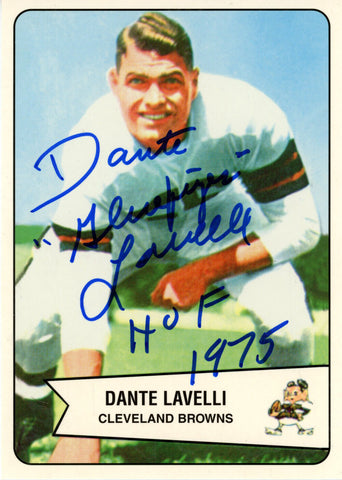 Dante Lavelli Signed Cleveland Browns 5"x7" Photo Card HOF Beckett 48231