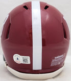 MAC JONES AUTOGRAPHED ALABAMA RED SPEED MINI HELMET BECKETT WITNESS 206522