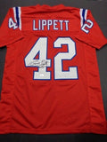 Ronnie Lippett Signed New England Patriots Jersey (JSA COA) Super Bowl XX D.B.