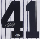 Miguel Andujar Signed New York Yankees Pinstriped Home Jersey (Beckett COA) 3B